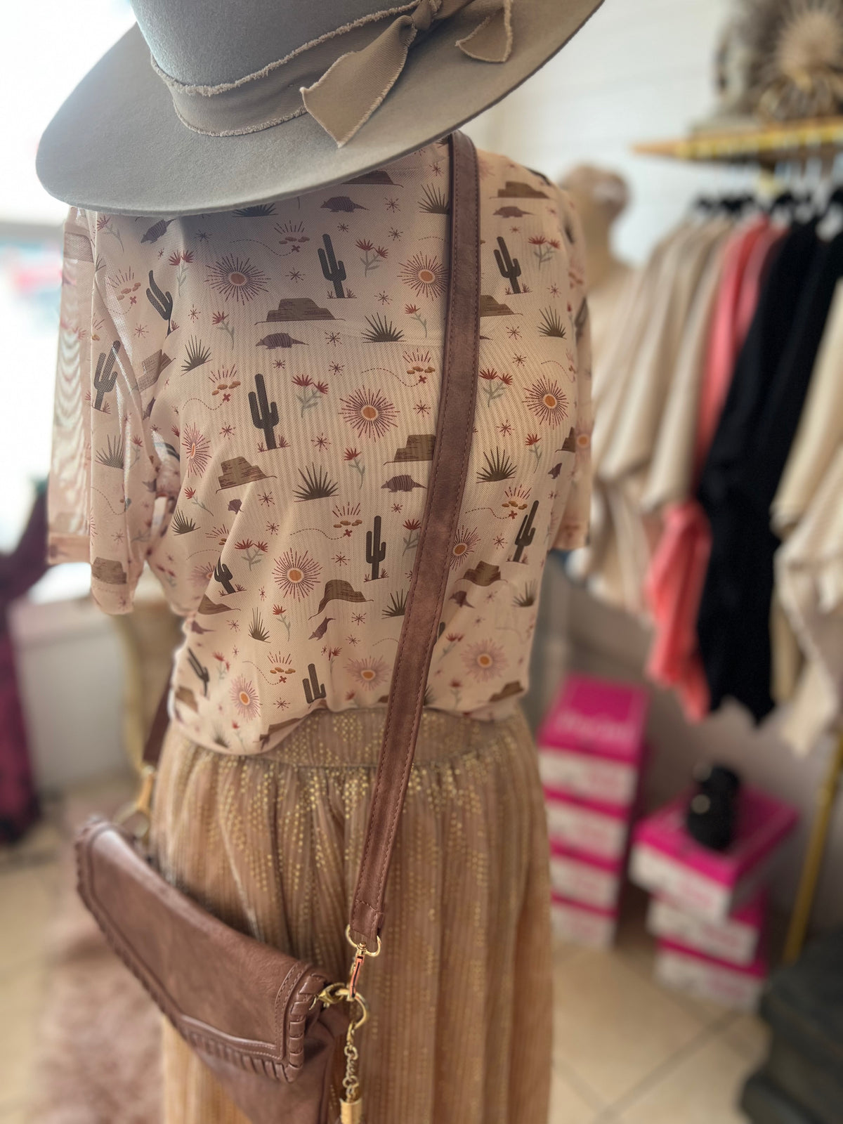 Desert Dreaming SS Mesh Top