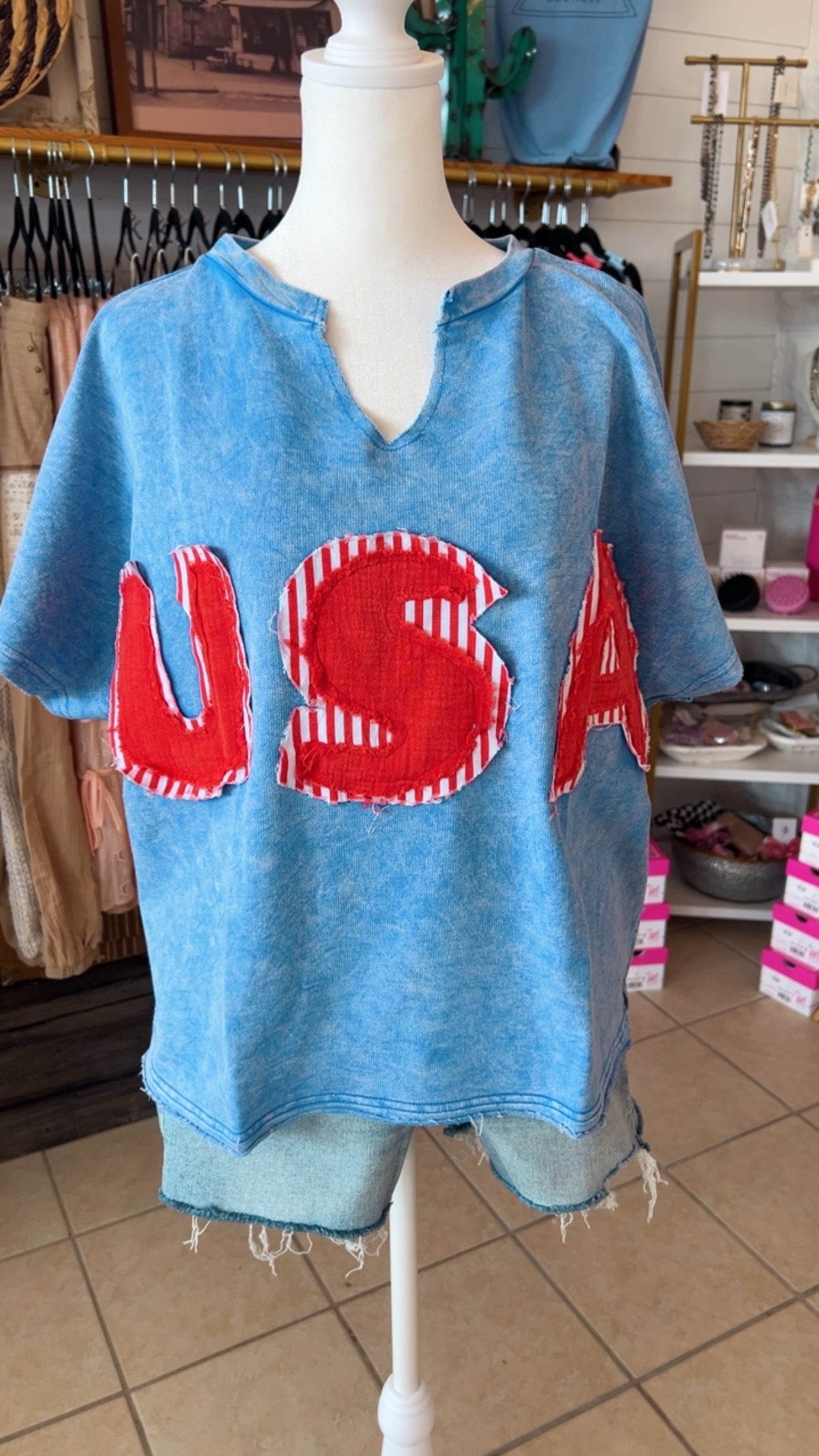 USA Patched Knit Top