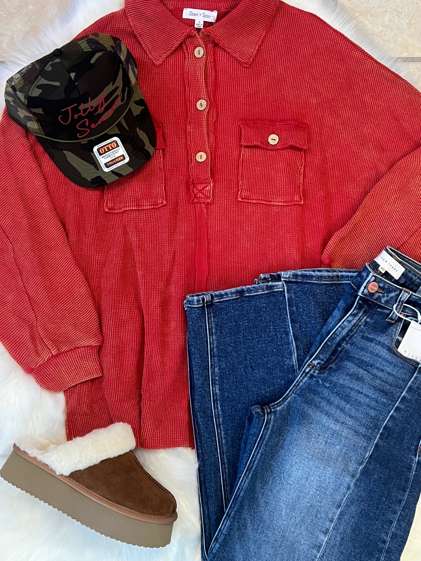 Mineral Wash Henley Pullover