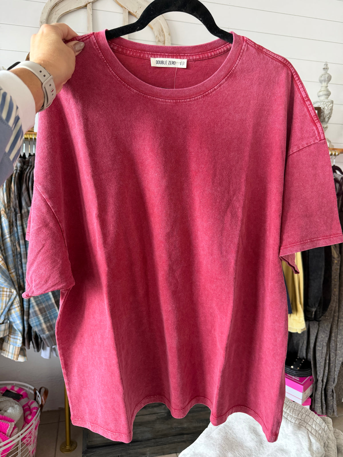 Mineral Washed Crew Oversized Tee