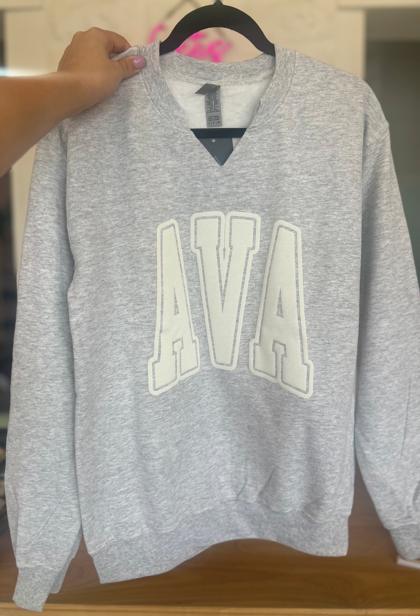 Varsity VNeck AVA White Puff