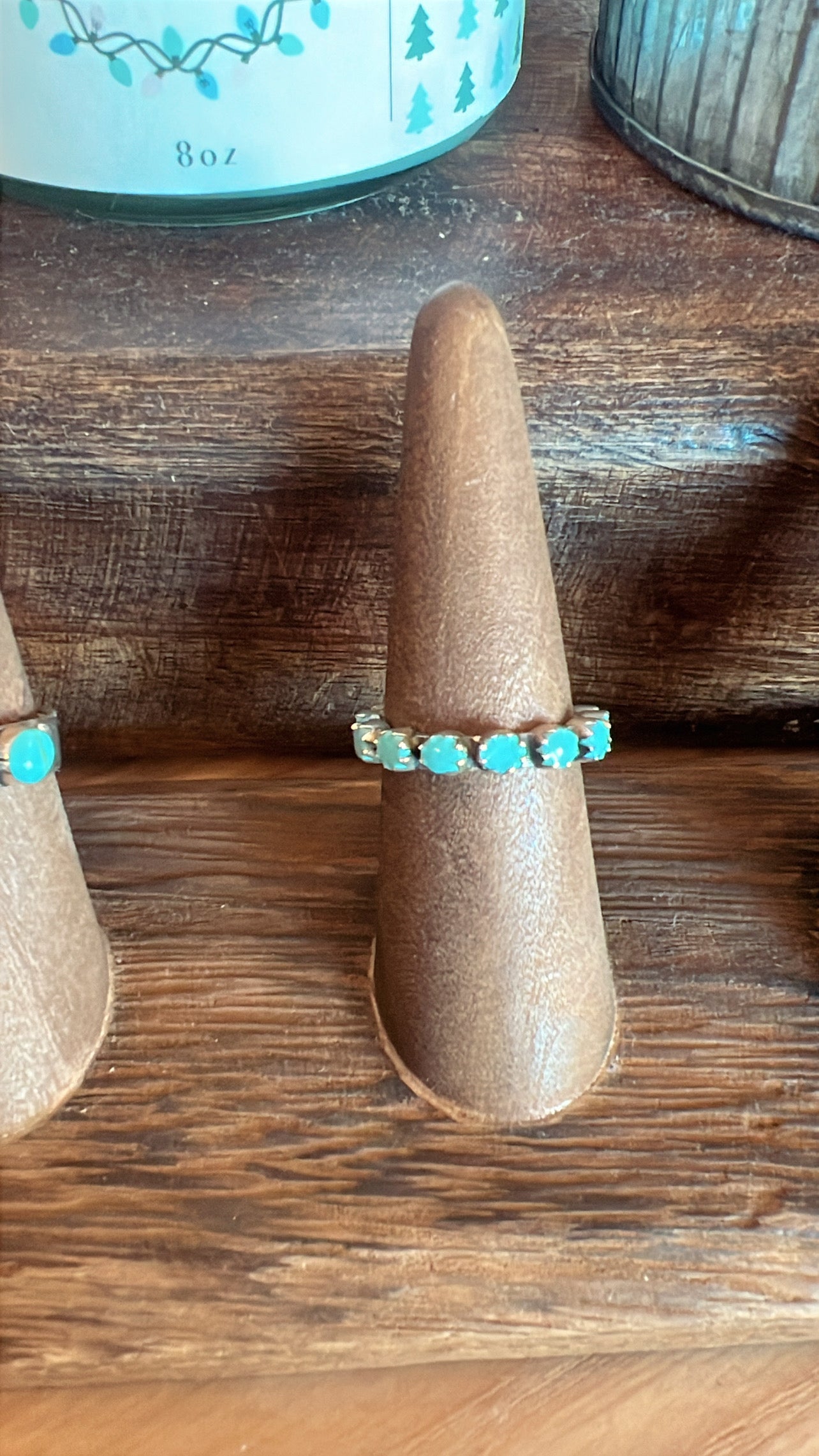Sterling Silver Turquoise Wrapped Stacker Ring