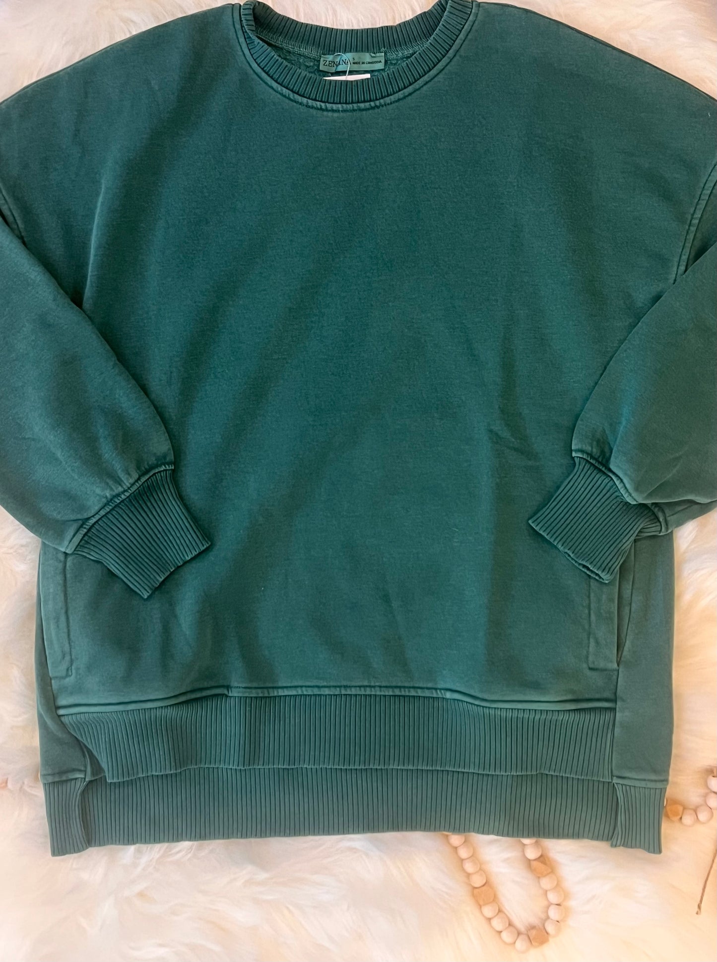 Hi/Low Hem Fleece Pullover