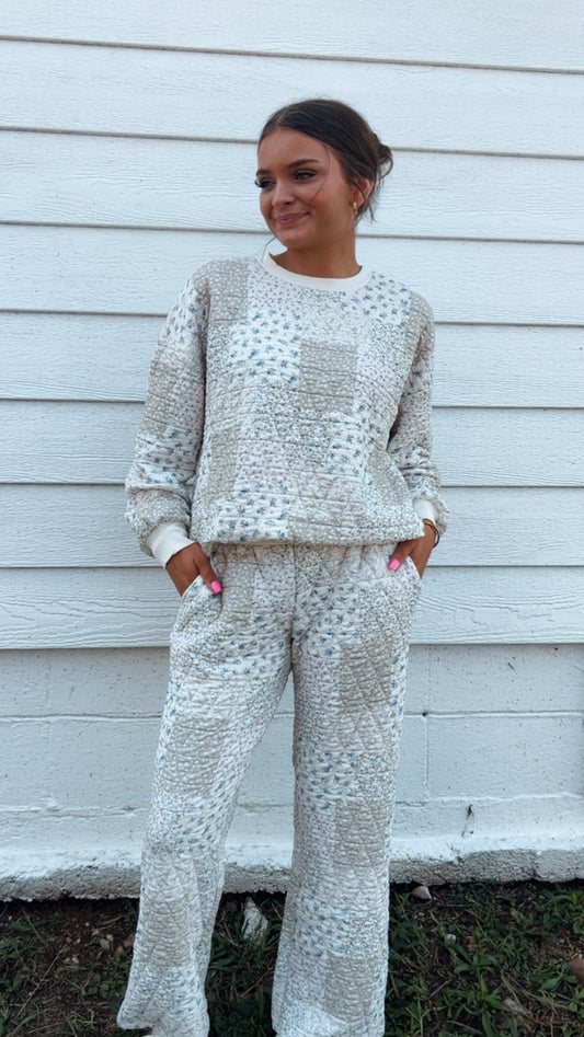 Multi-Floral Patchwork Quilted Lounge Pants