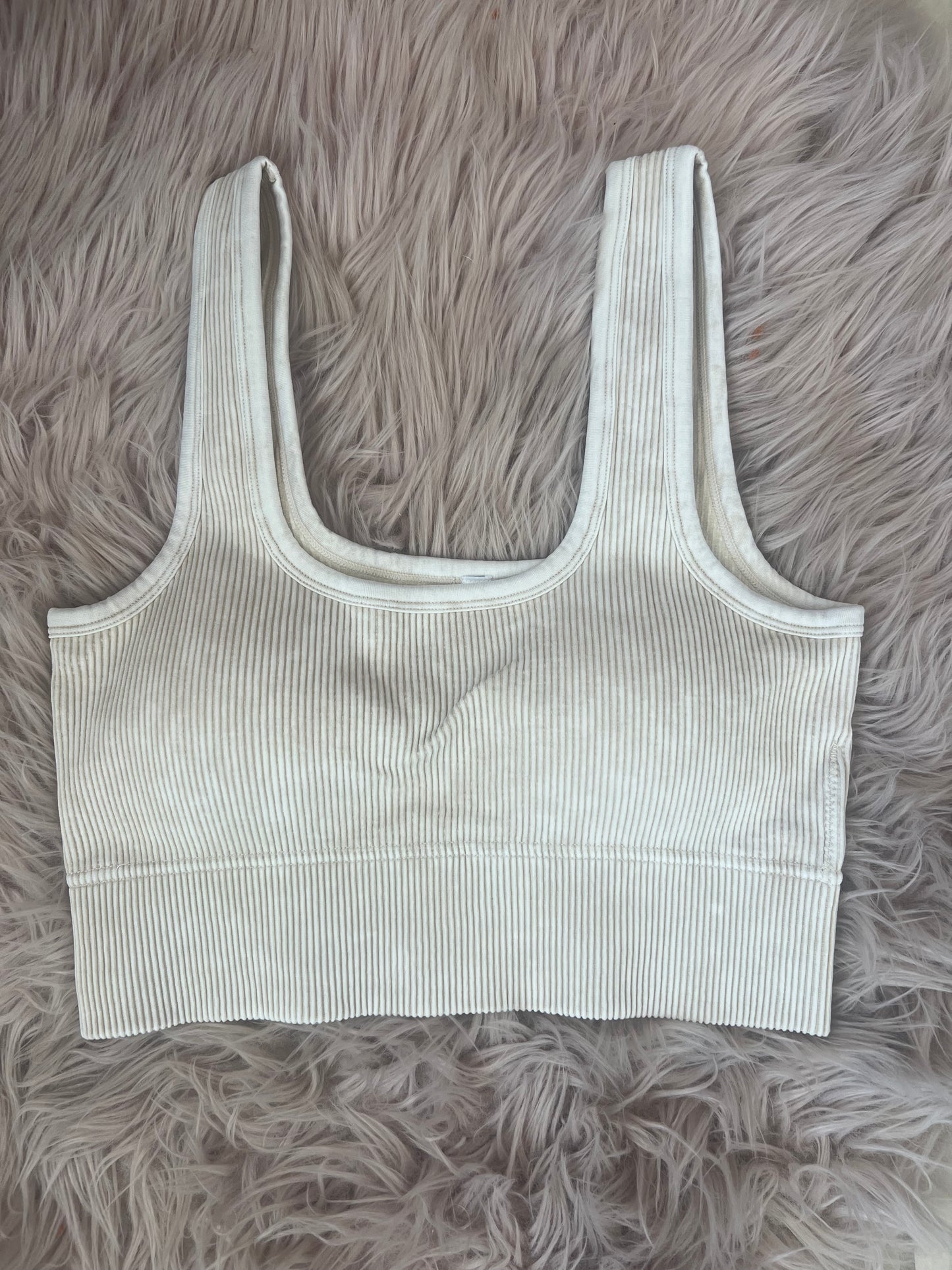 Zenana Washed Ribbed Square Neck Bralette
