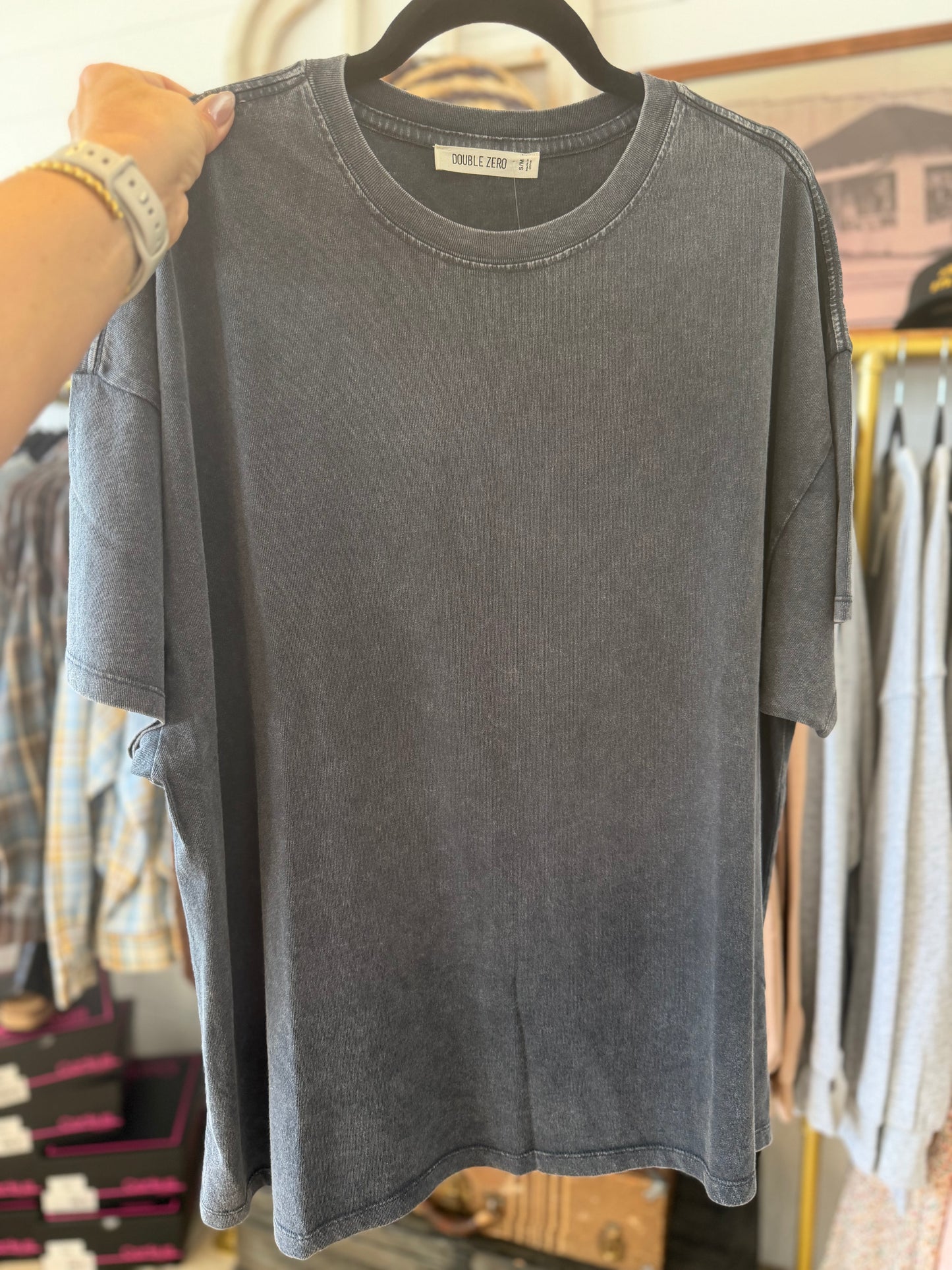 Mineral Washed Crew Oversized Tee