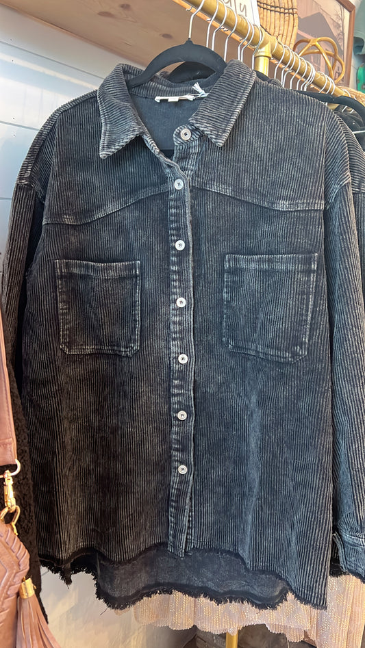 Corduroy Mineral Wash Vintage Button Down Jacket