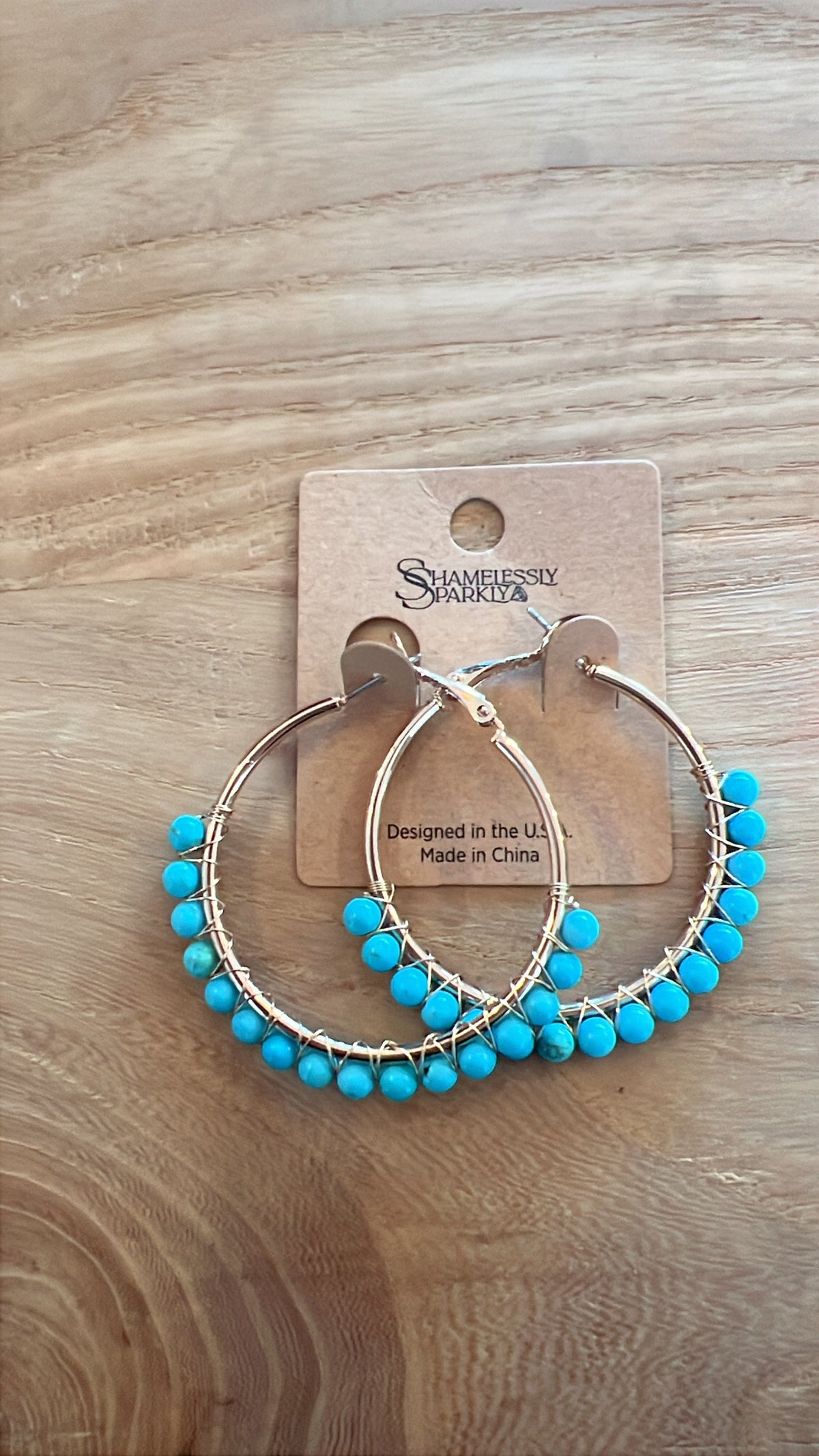Stone Beaded Hoop Earring
