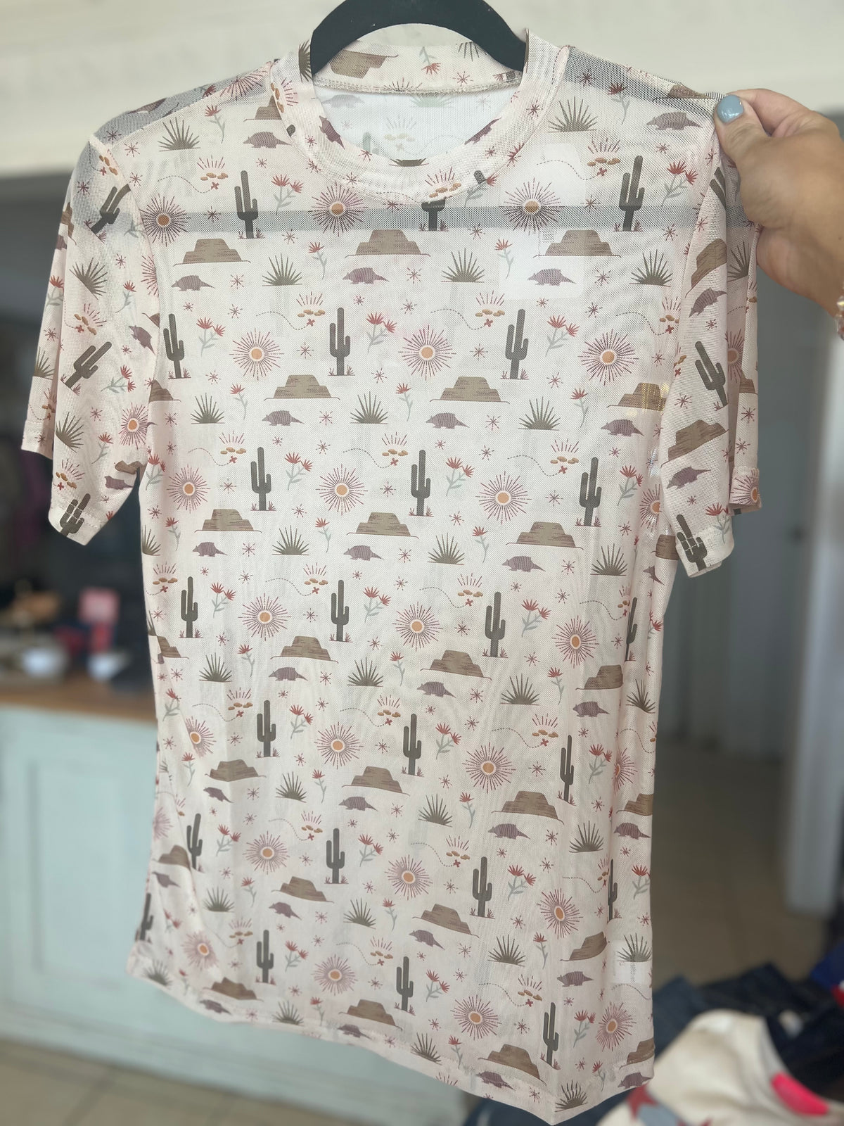 Desert Dreaming SS Mesh Top