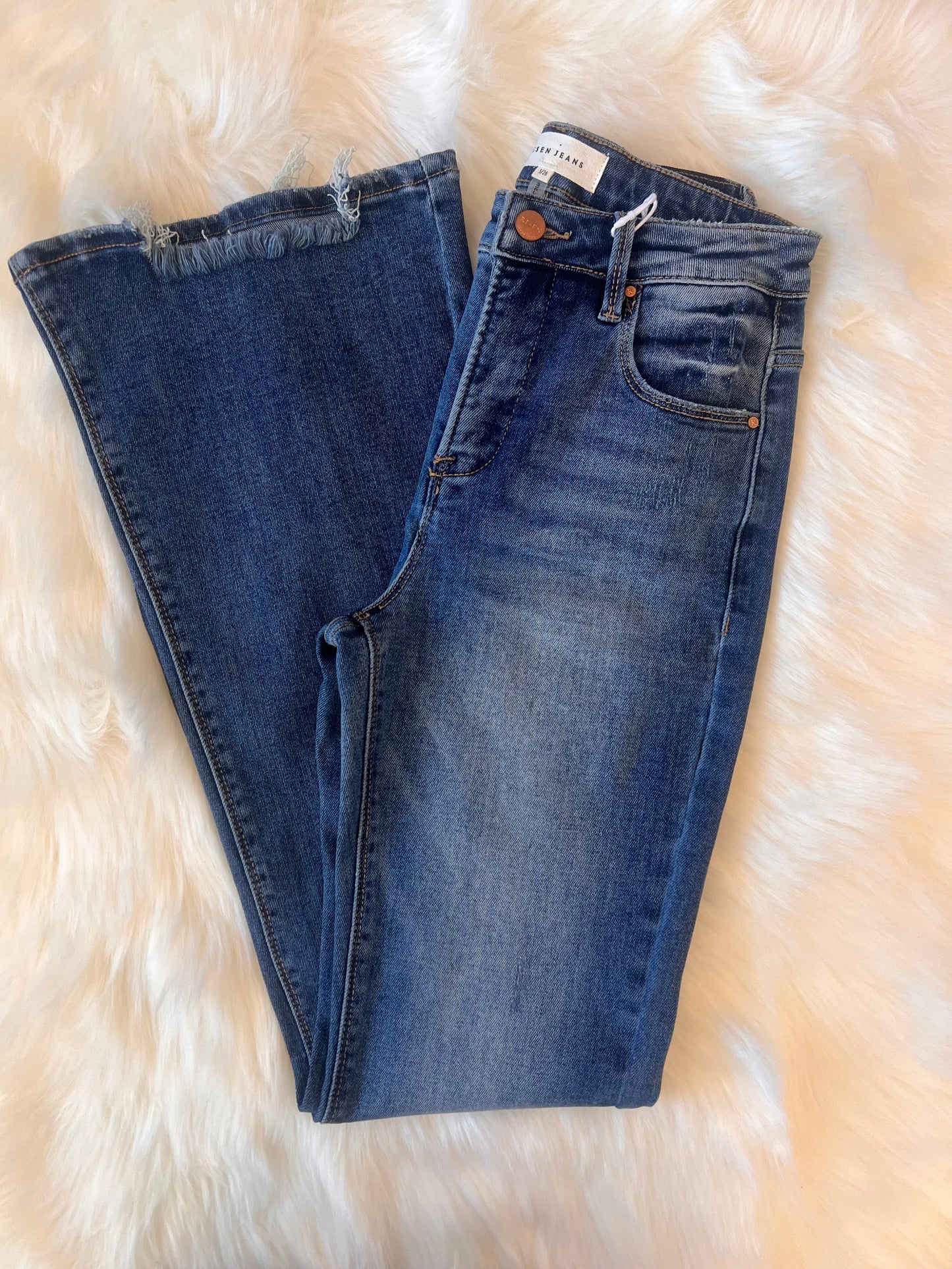 Risen TC High Rise Flare Step Hem Jeans