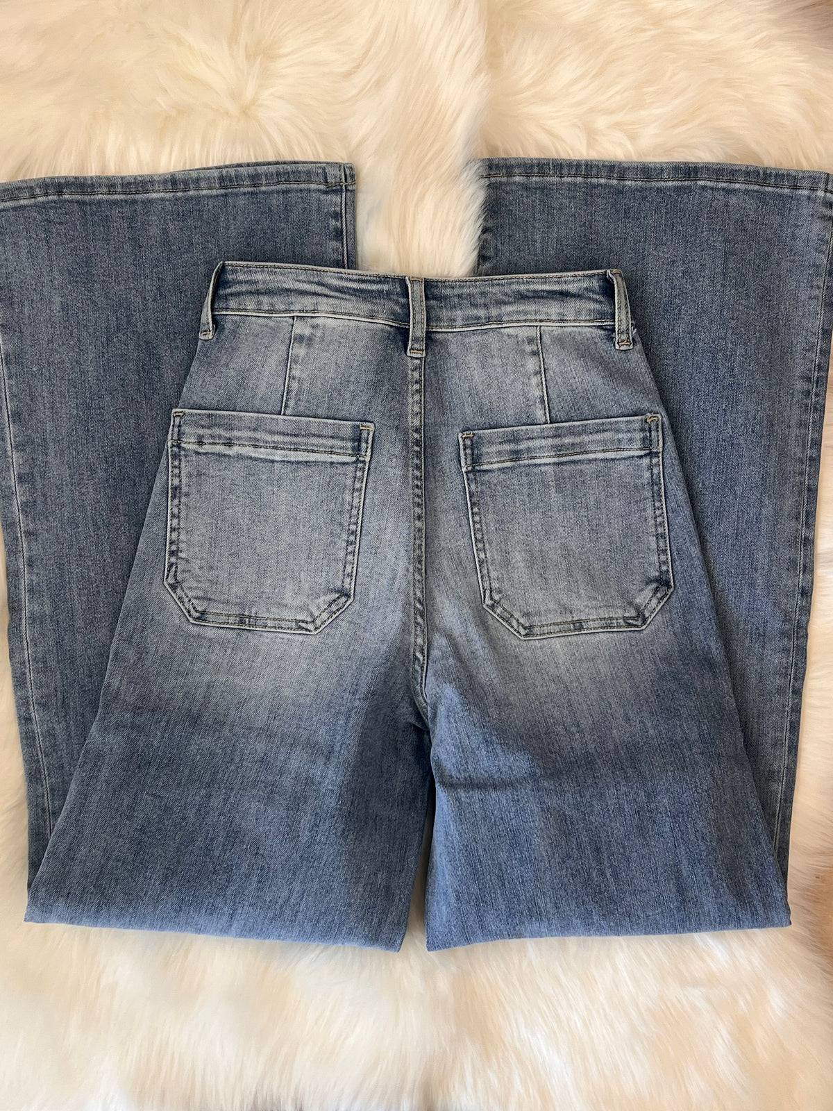 COMFORT STRETCH WIDE LEG CUFF JEANS
