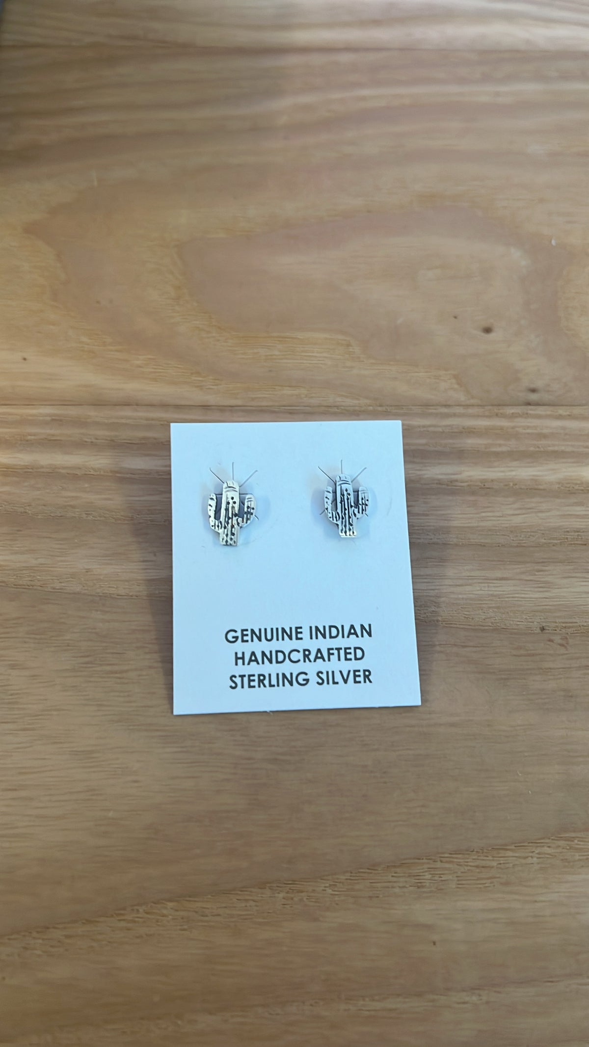 Sterling Silver Cactus Stud