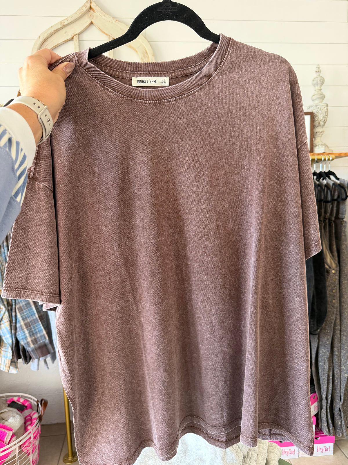 Mineral Washed Crew Oversized Tee