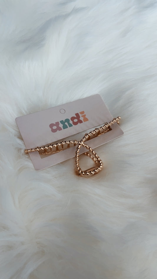 Twisted Gold Claw Clip