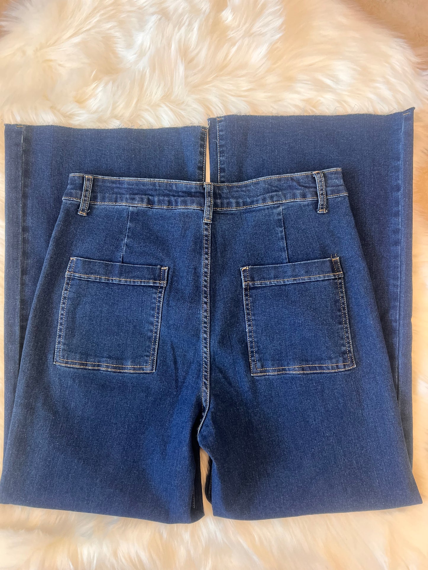 Anniewear Stretch Wide Leg Denim Jean