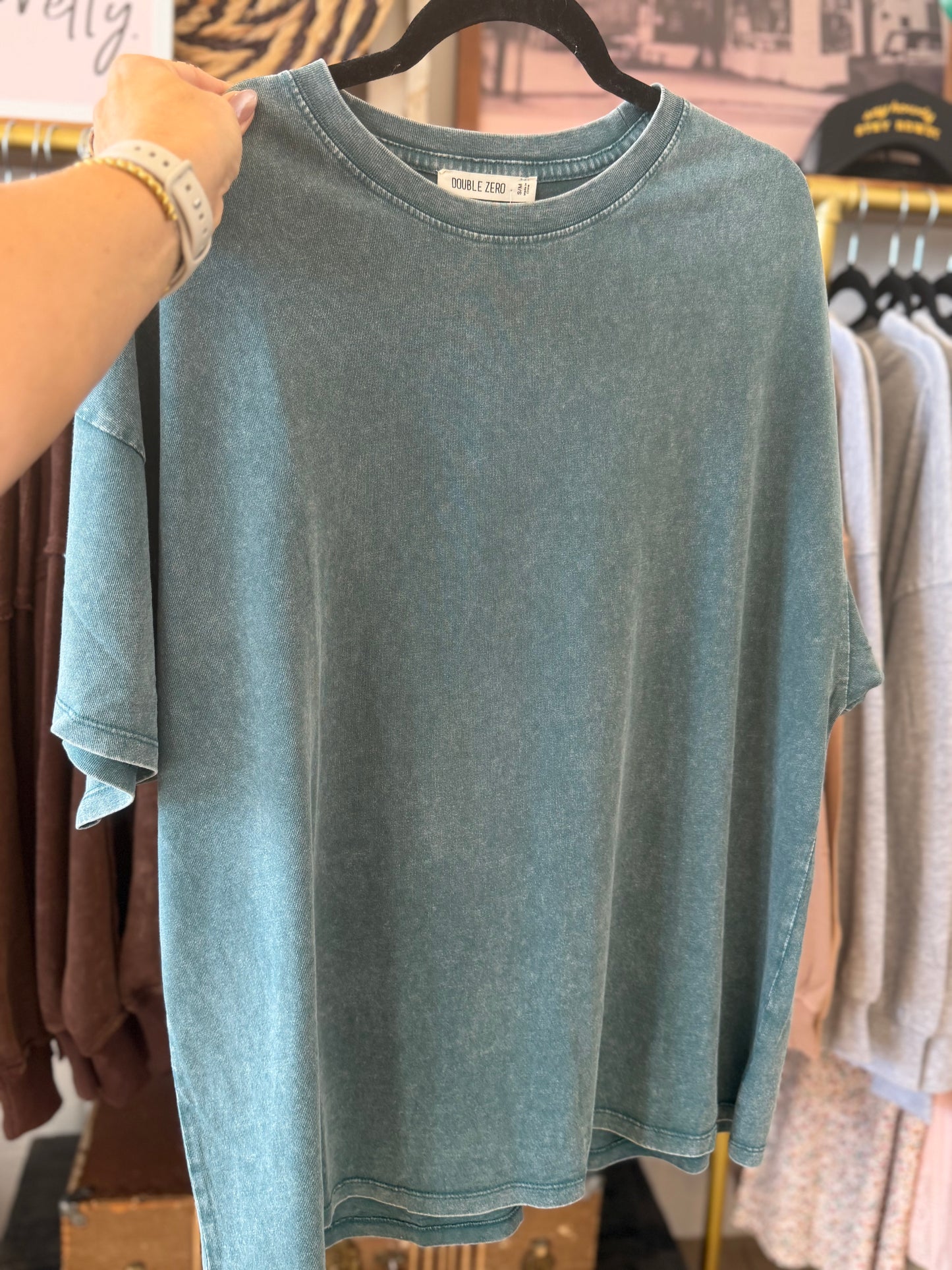 Mineral Washed Crew Oversized Tee