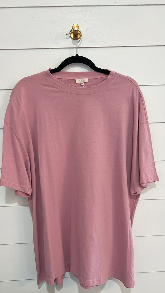 La Miel Mineral Washed Boyfriend Fit Short Sleeve