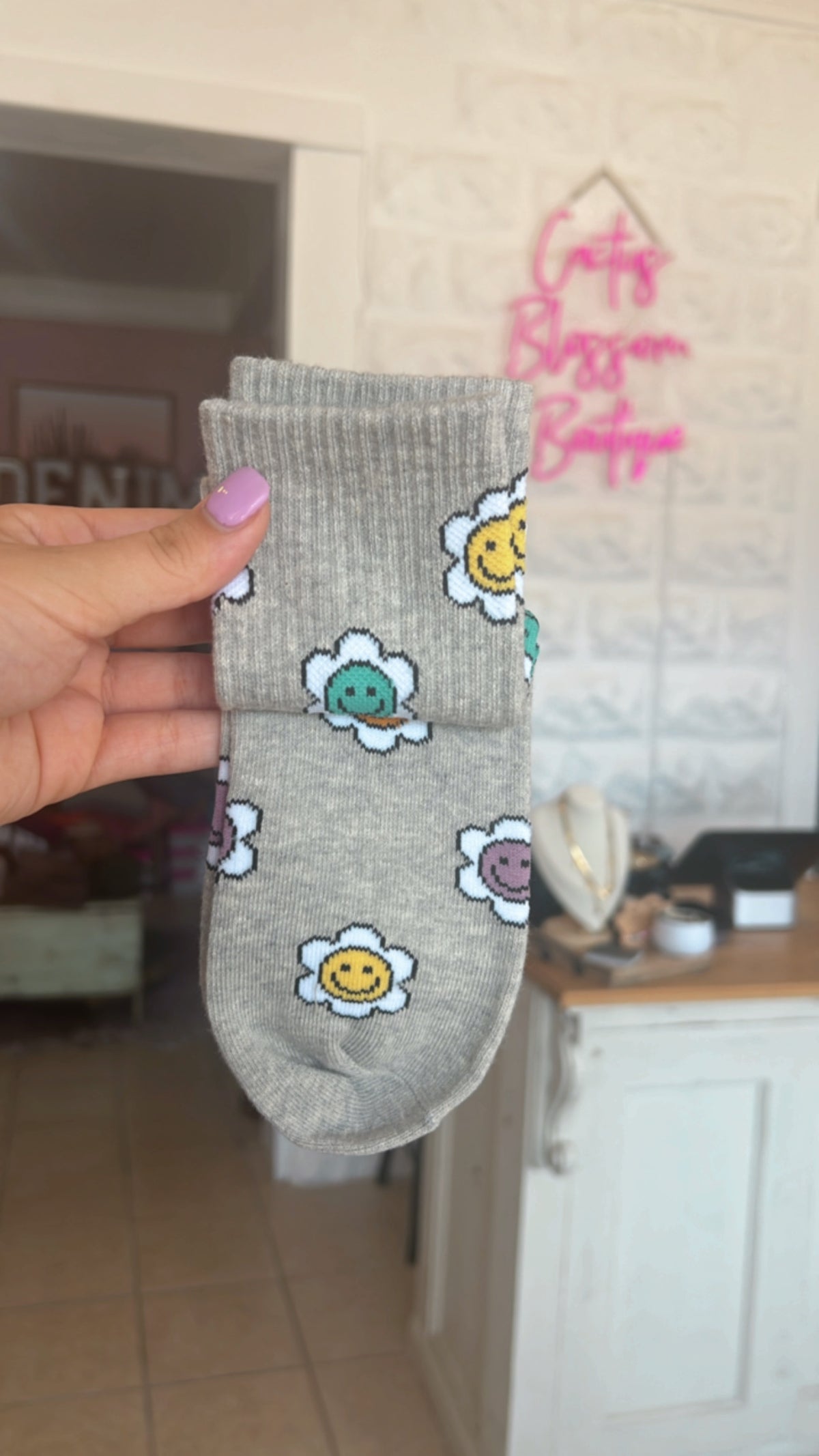 Smile Flower Socks