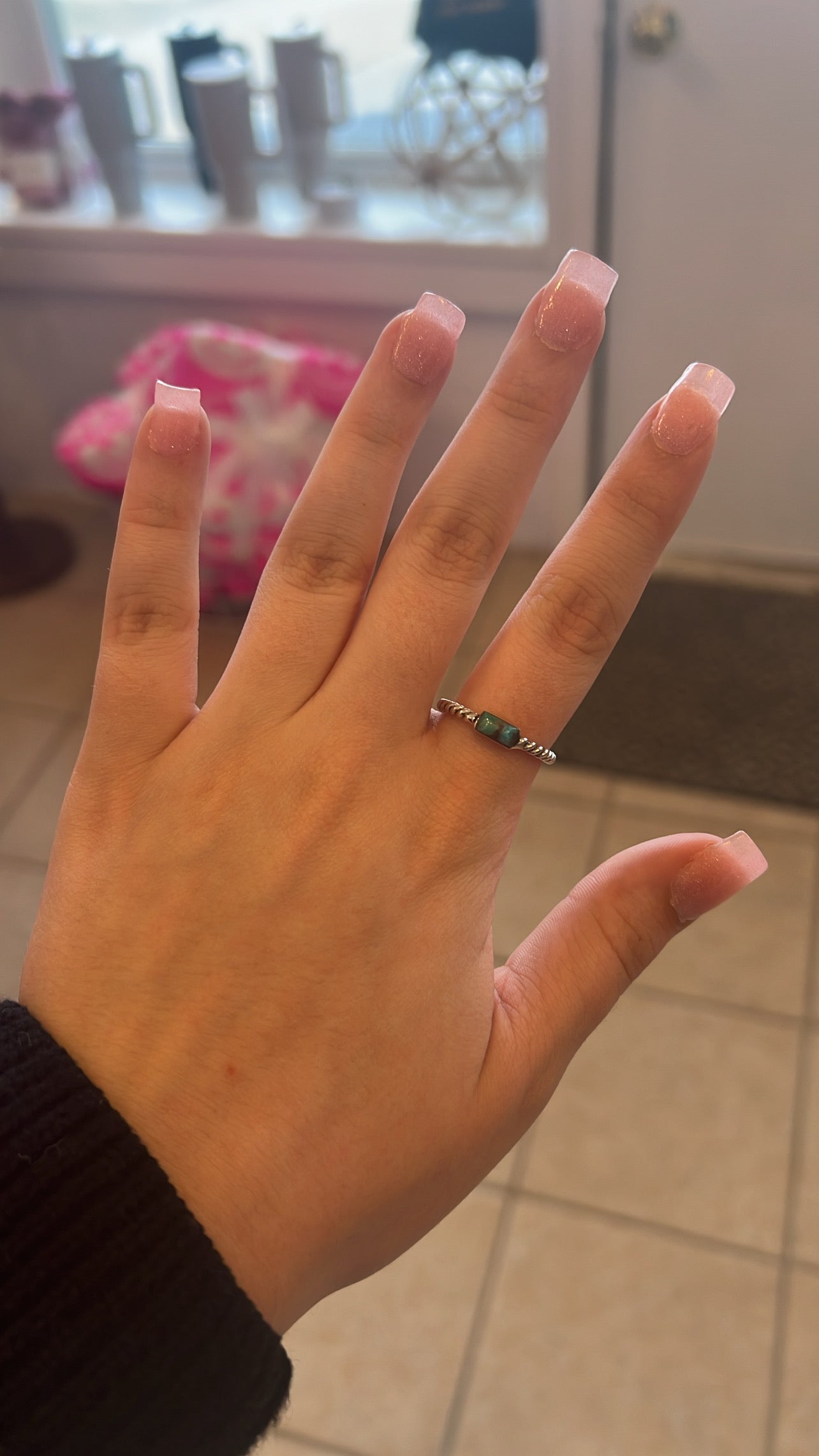 Sterling Silver Turquoise Rope Ring