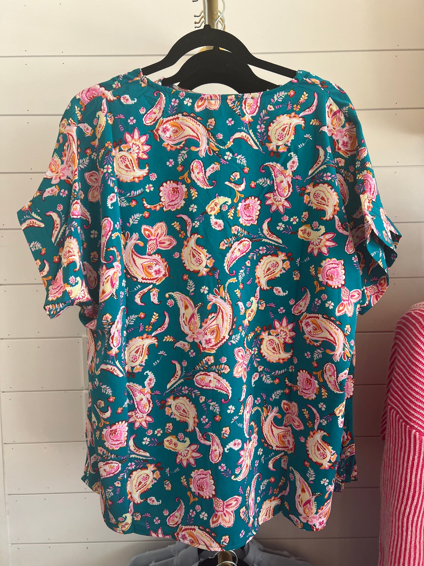 Andree by Unit Teal Paisley Blouse