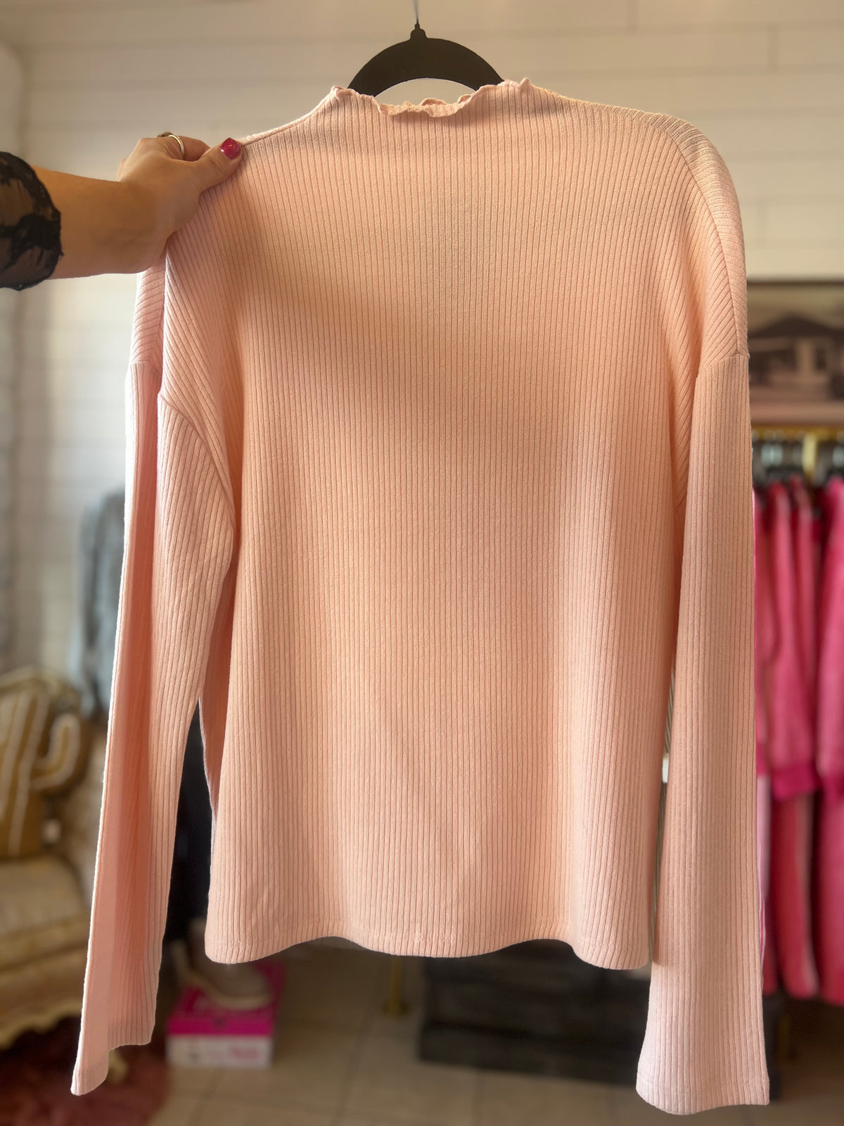 HYFVE Oversized High Neck Top with Side Slit
