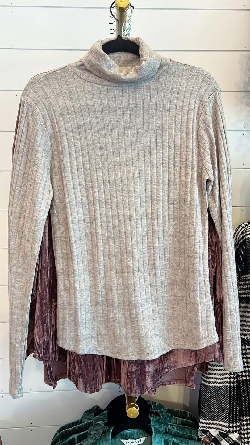 Zenana Ribbed Long Sleeve Turtle Neck Top