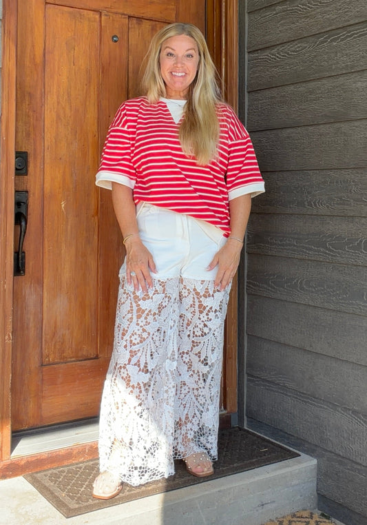 Striped Terry Oversized Top