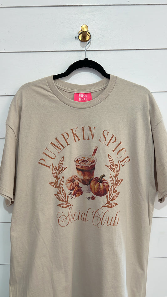 Pumpkin Spice Social Club Oversized Graphic Tee