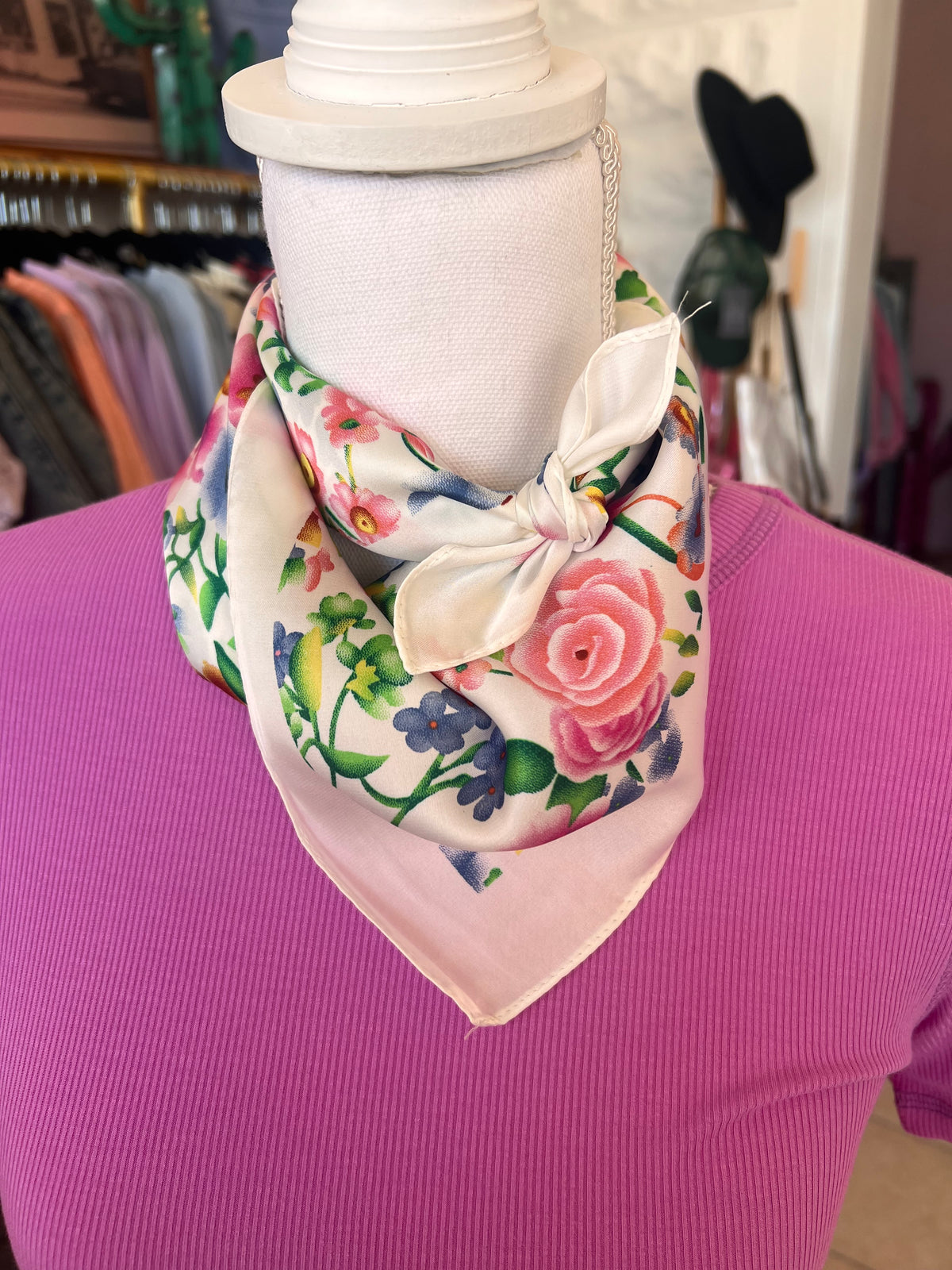 Floral Print Bandana Scarf