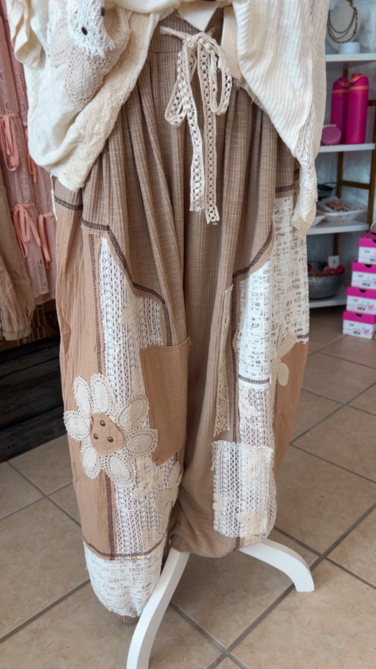 Desert Bloom Patchwork Harem Pants