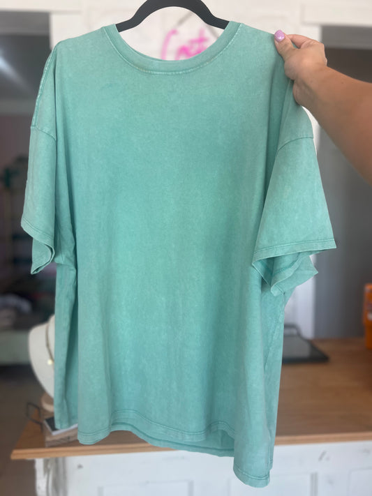 Mineral Washed Crew Oversized Tee