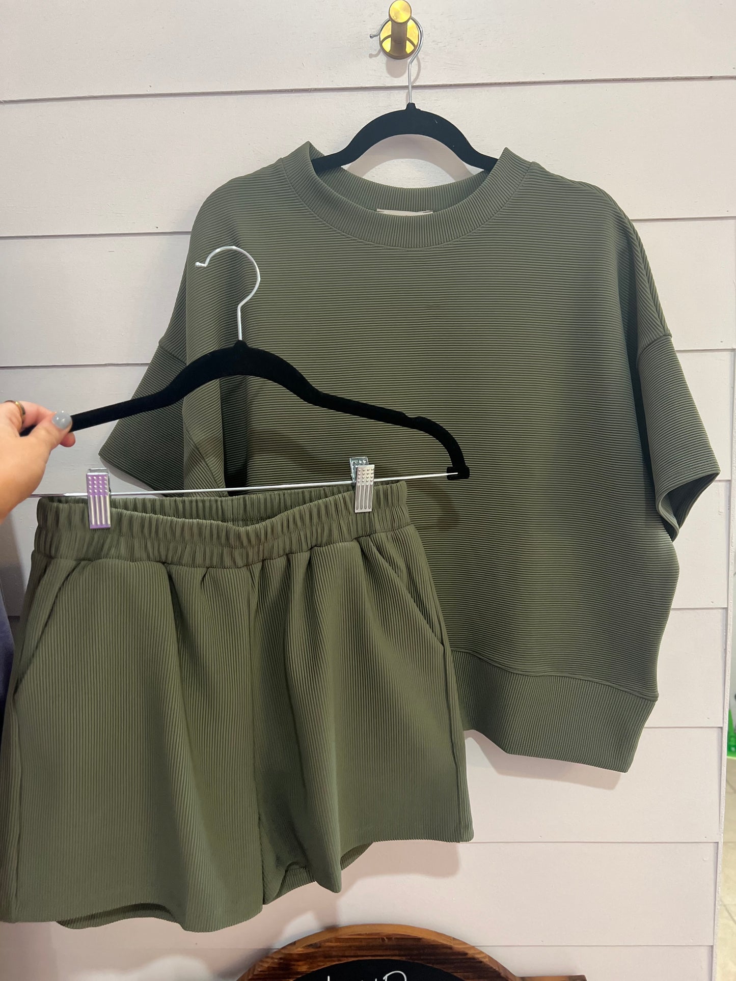 Ribbed Tee and Shorts Set