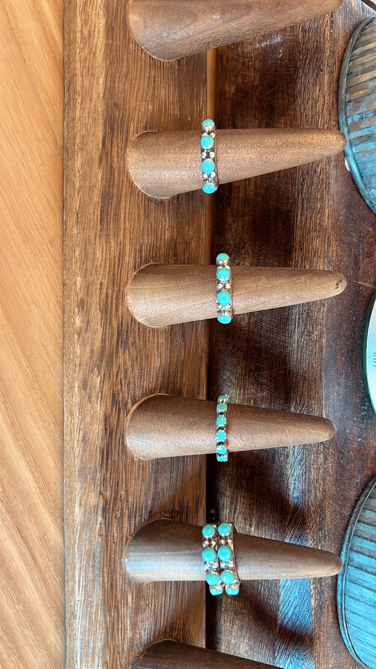 Sterling Silver 4 Circle Turquoise Ring