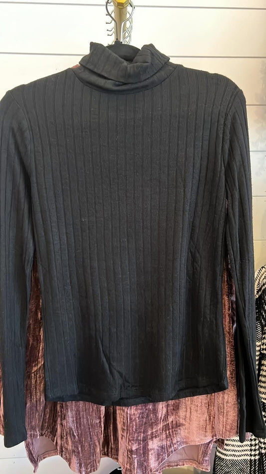 Zenana Ribbed Long Sleeve Turtle Neck Top