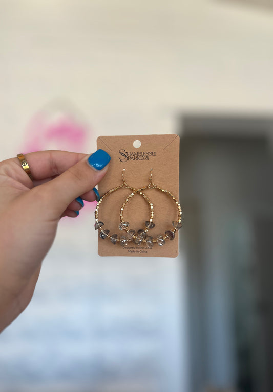 Glass Crystal Beaded Drop Earrings