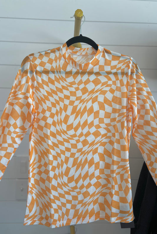 Turquoise Haven Retro Gold Mesh Longsleeve