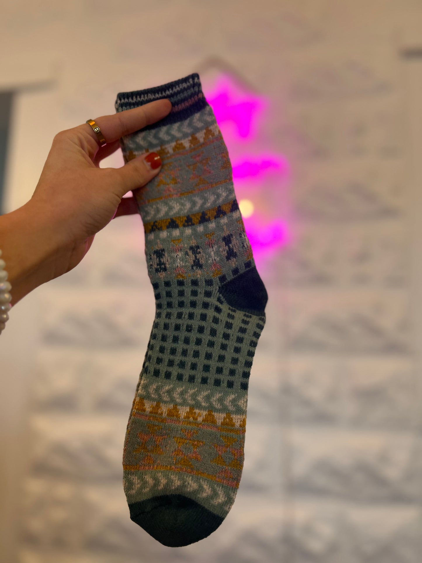 Geometric Graphic Crew Socks