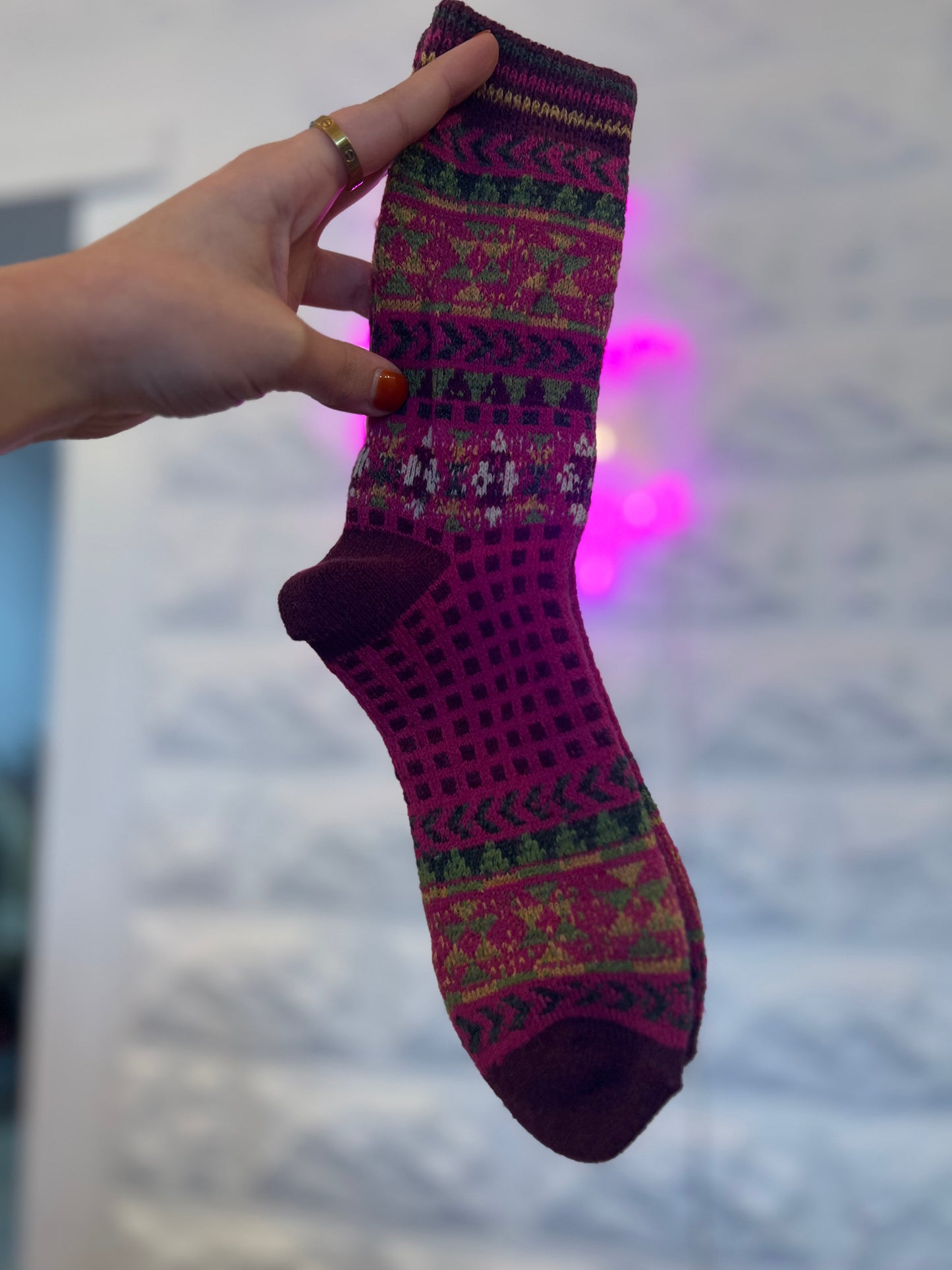 Geometric Graphic Crew Socks