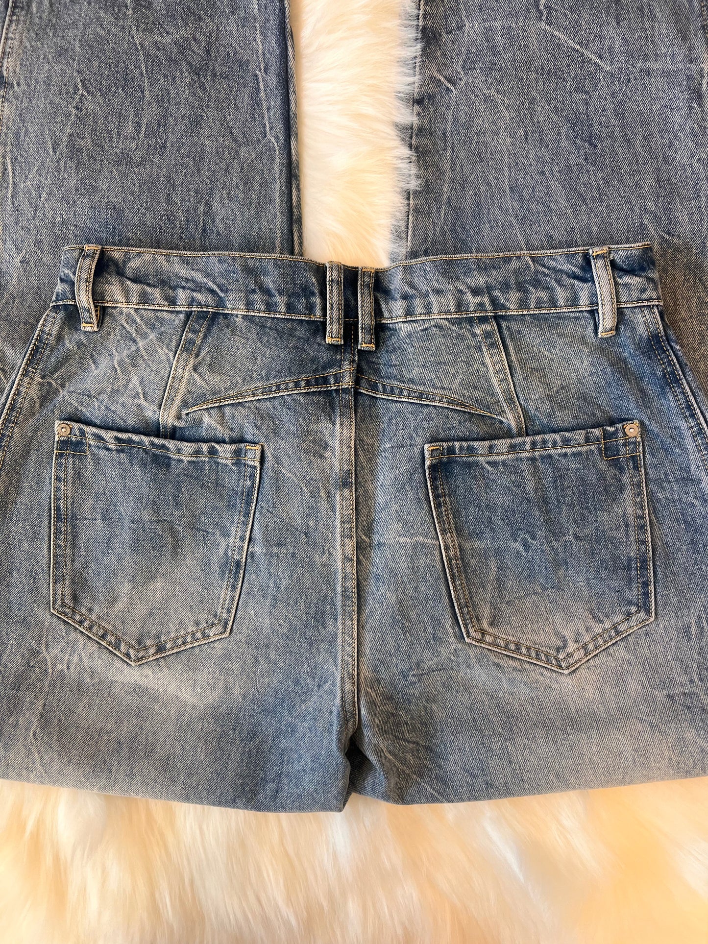 ee:some Mineral Washed Barrel Denim Pants
