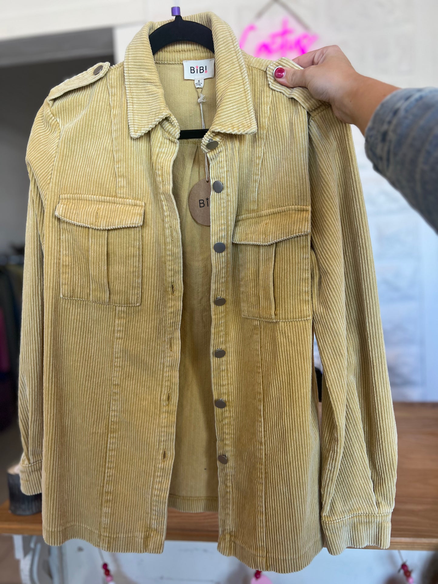 Bibi Corduroy Buttoned Down Jacket