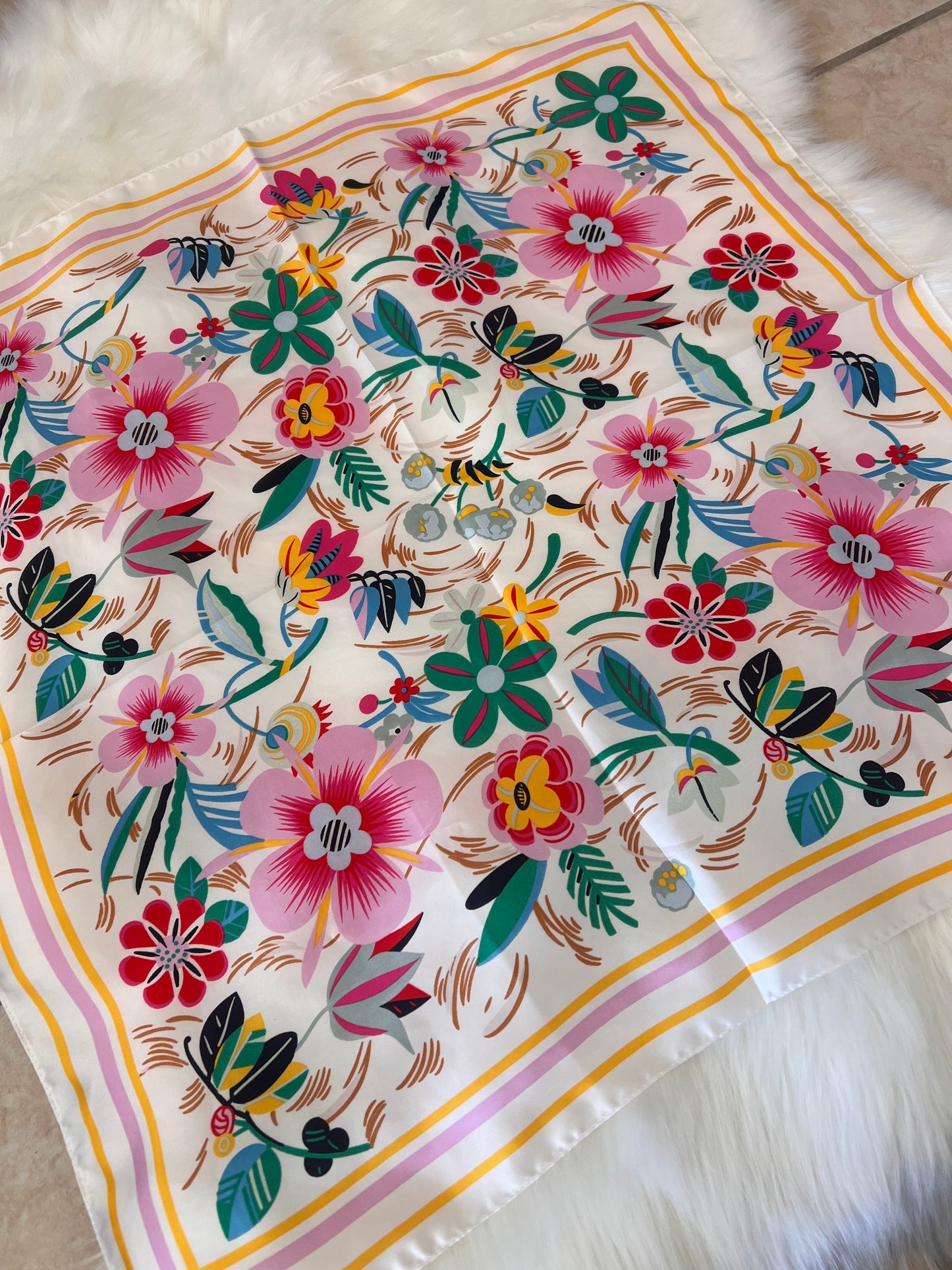 Floral Print Bandana Scarf