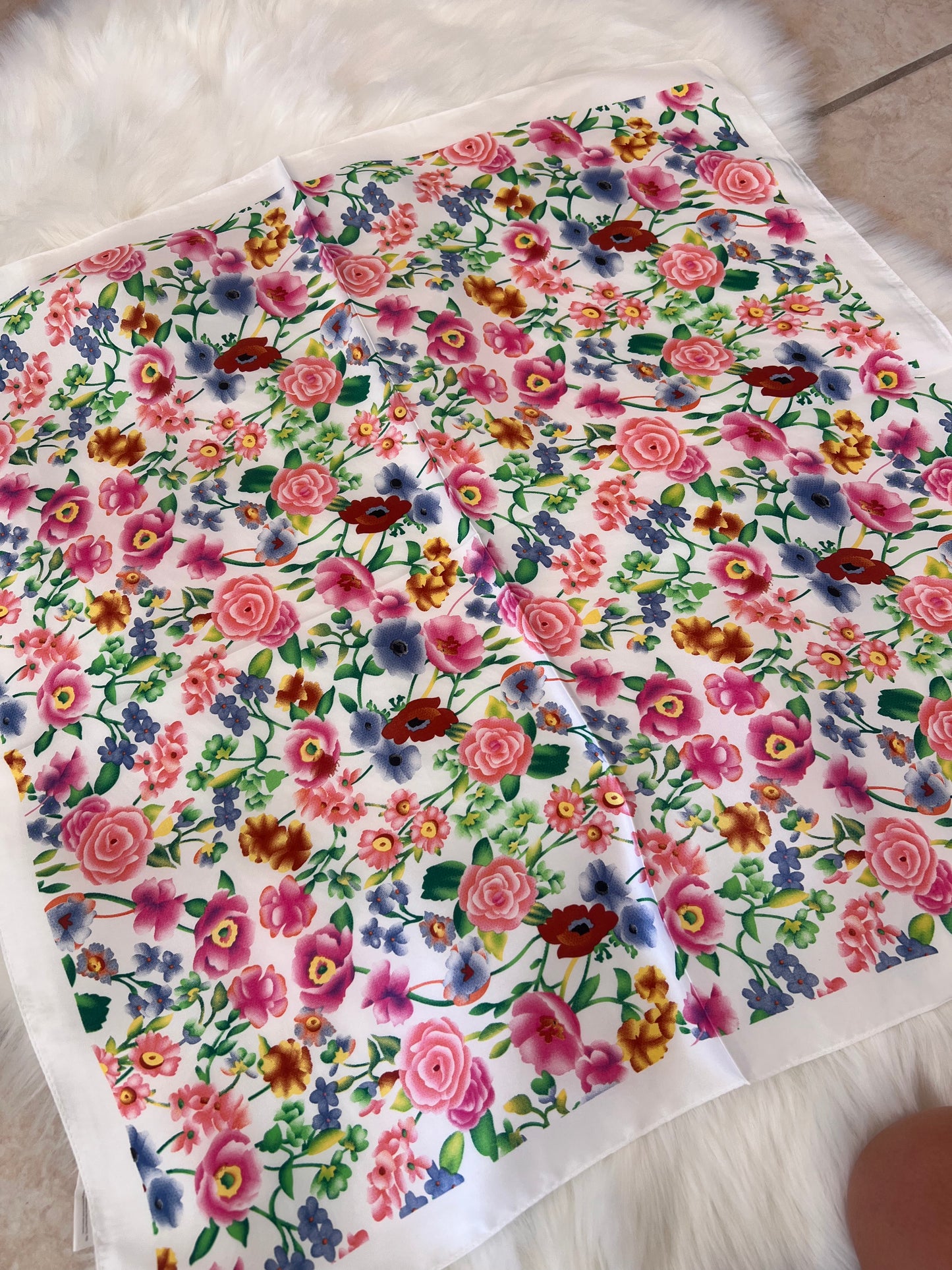 Floral Print Bandana Scarf