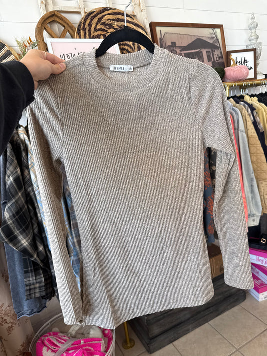 Ribbed Crew Neck Sweater
